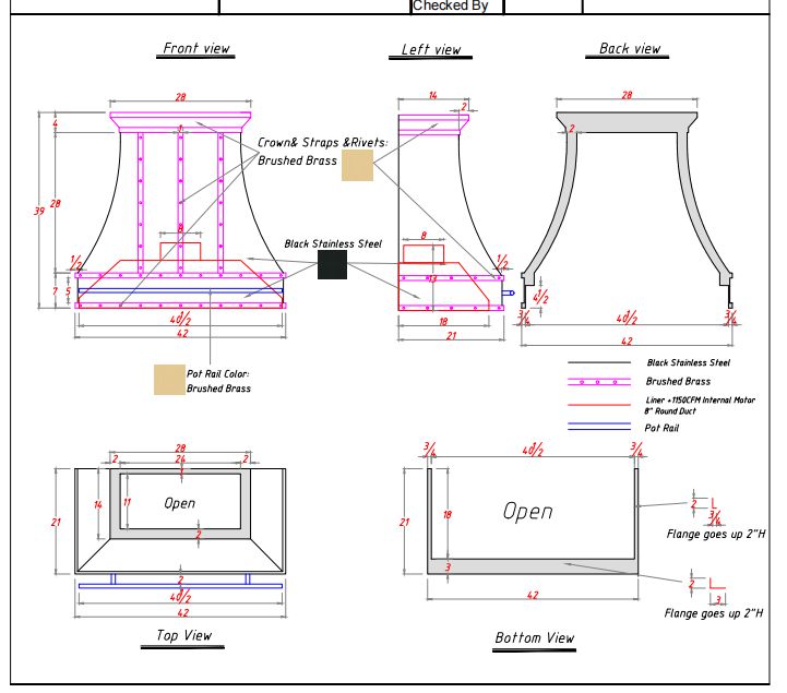 Fobest custom stainless steel range hood- 50% deposit custom link for Andrew - Fobest Appliance