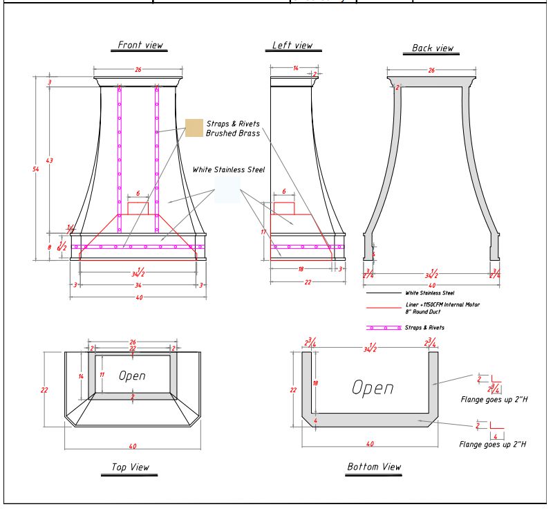 Fobest Custom Stainless Steel Range Hood- Custom Link for Beth - Fobest Appliance