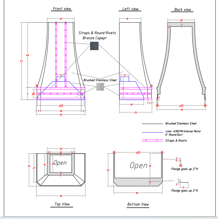 Fobest Custom Stainless Steel Range Hoods - Custom Link for David Henry