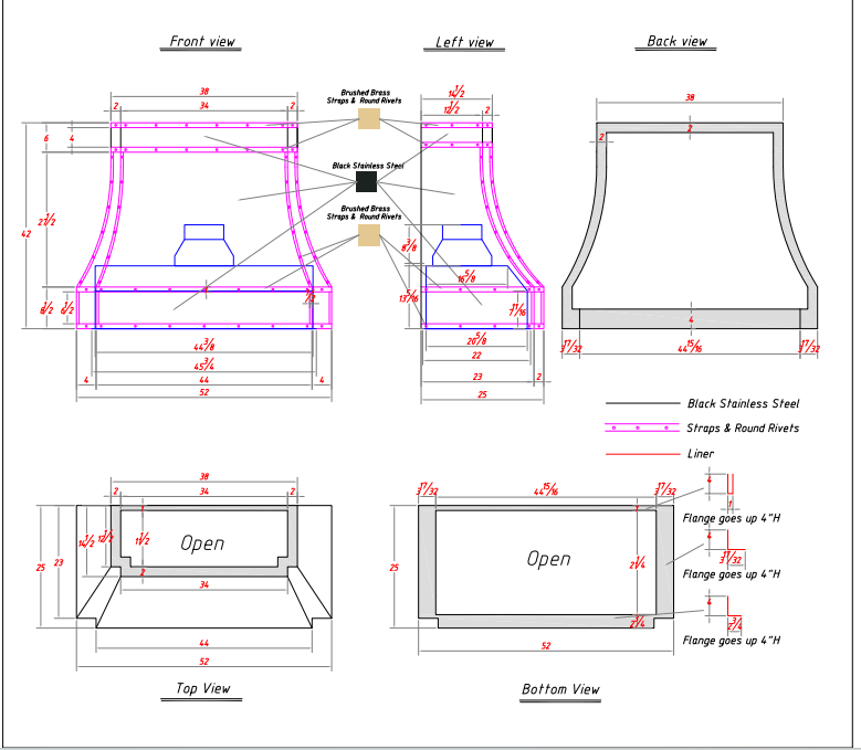 Fobest Custom Stainless Steel Range Hood - Custom Link for Omeed