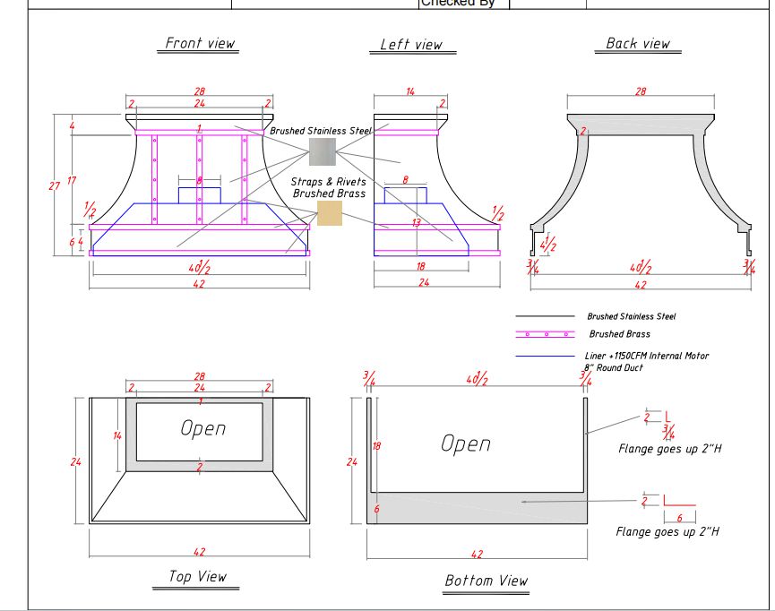 Fobest Custom Stainless Steel Range Hood - Custom Link for Joseph