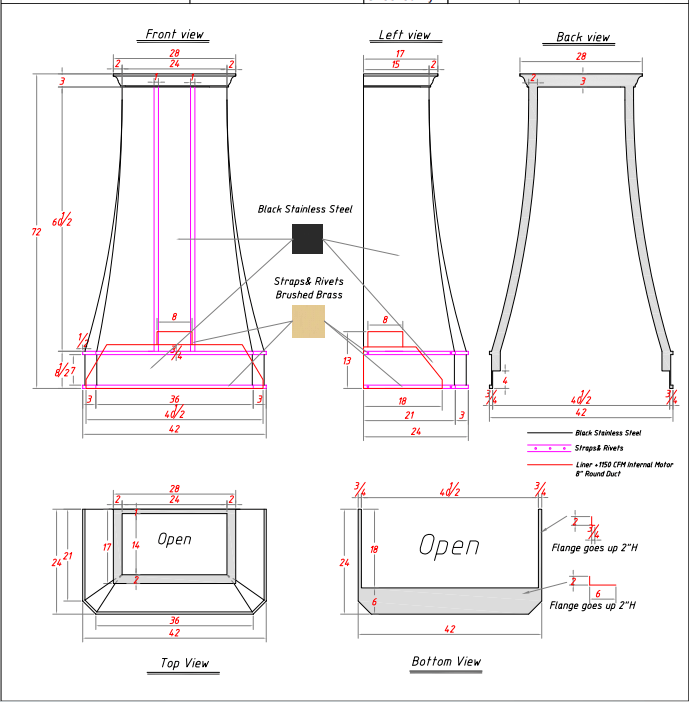 Fobest Custom Range Hood - Custom Link for Paul Amaral