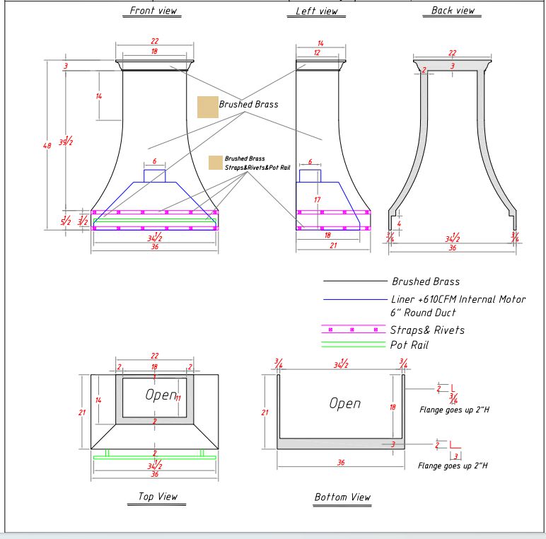 Fobest Custom Range Hood - Custom Link for Eric