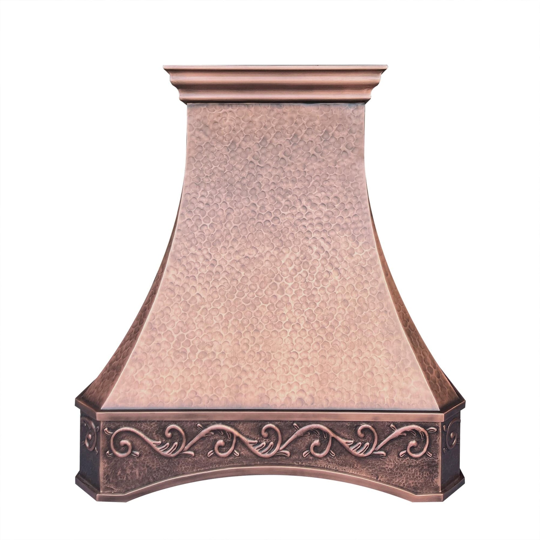 Fobest Antique Handmade Bottom Arched Copper Range Hood with Classic Apron FCP-14 - Copper Range Hood-Fobest Appliance