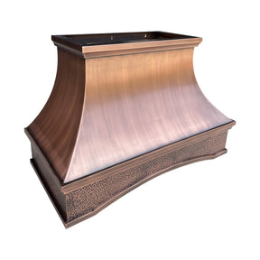 Fobest Antique Handmade Bottom Arched Copper Range Hood with Grape Motif FCP-70 - Copper Range Hood-Fobest Appliance