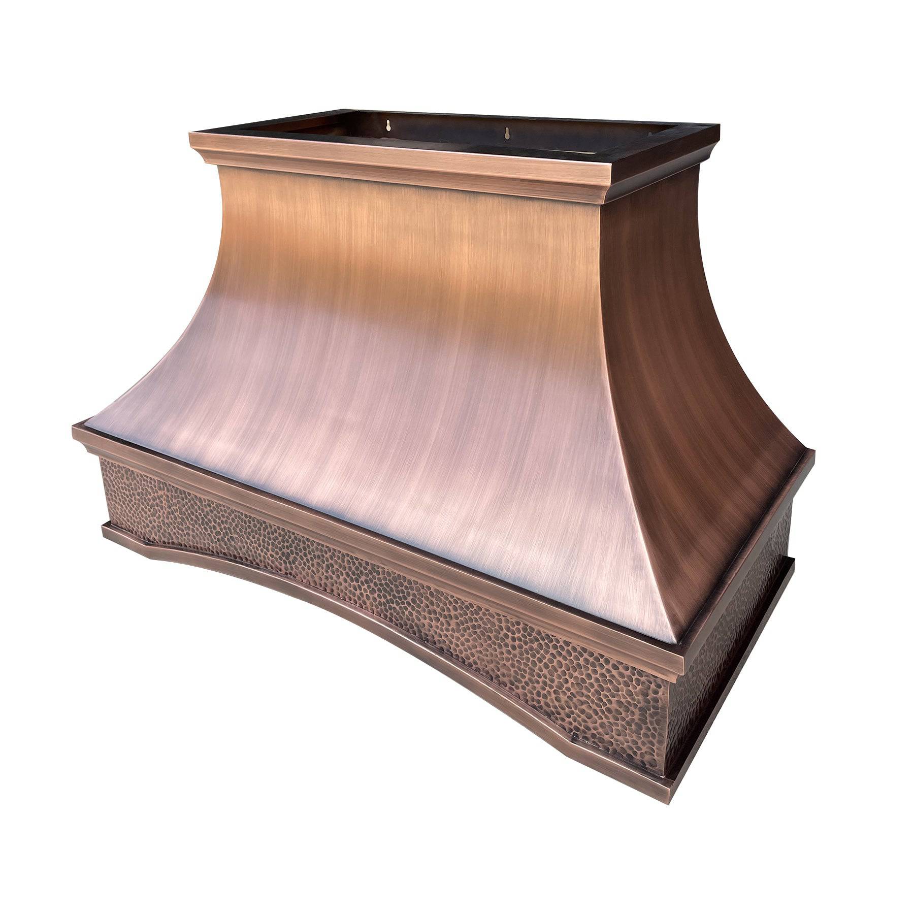 Fobest Antique Handmade Bottom Arched Copper Range Hood with Grape Motif FCP-70 - Copper Range Hood-Fobest Appliance