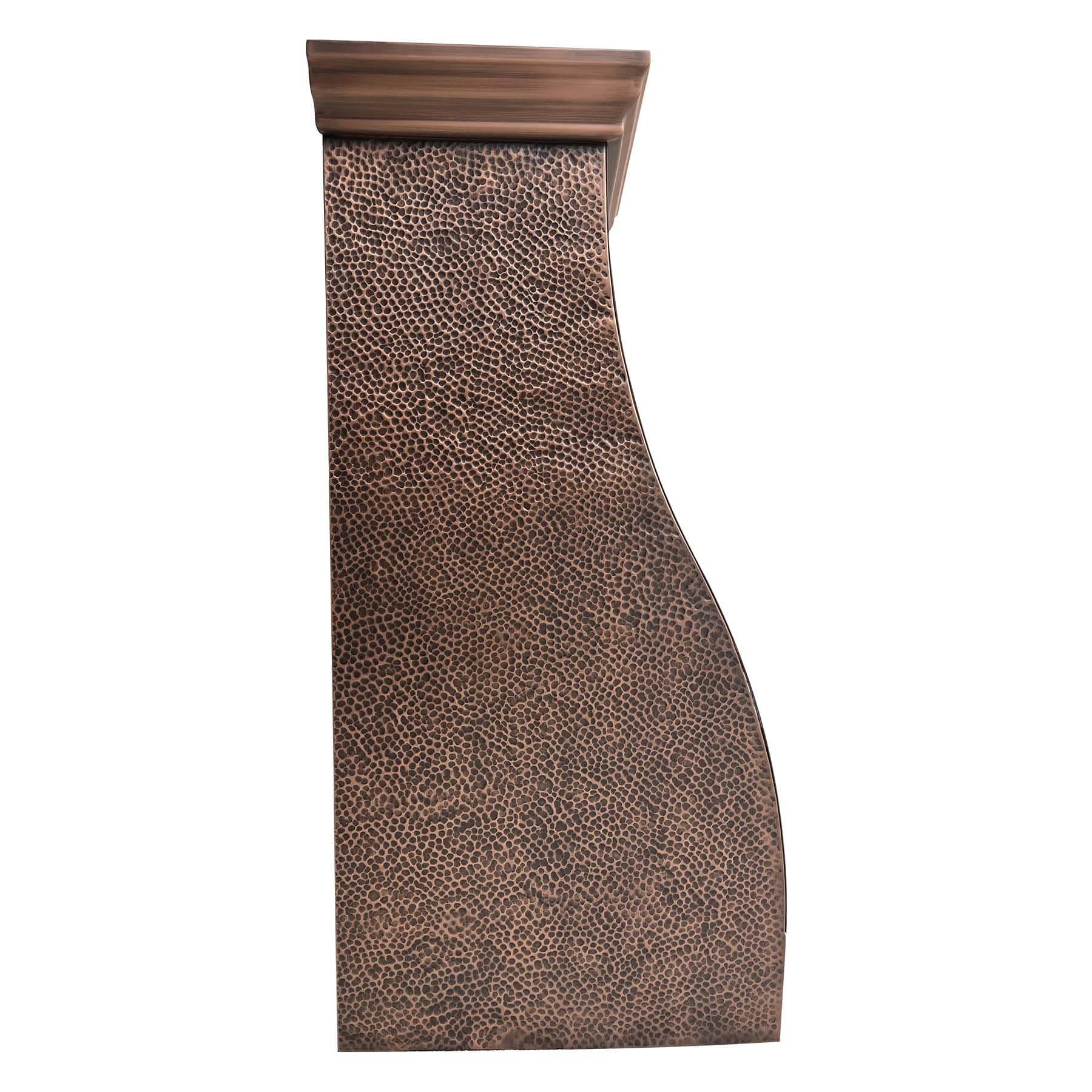 Fobest Classic Hammered Antique Copper Range Hood with Vintage Apron FCP-78 - Fobest Appliance