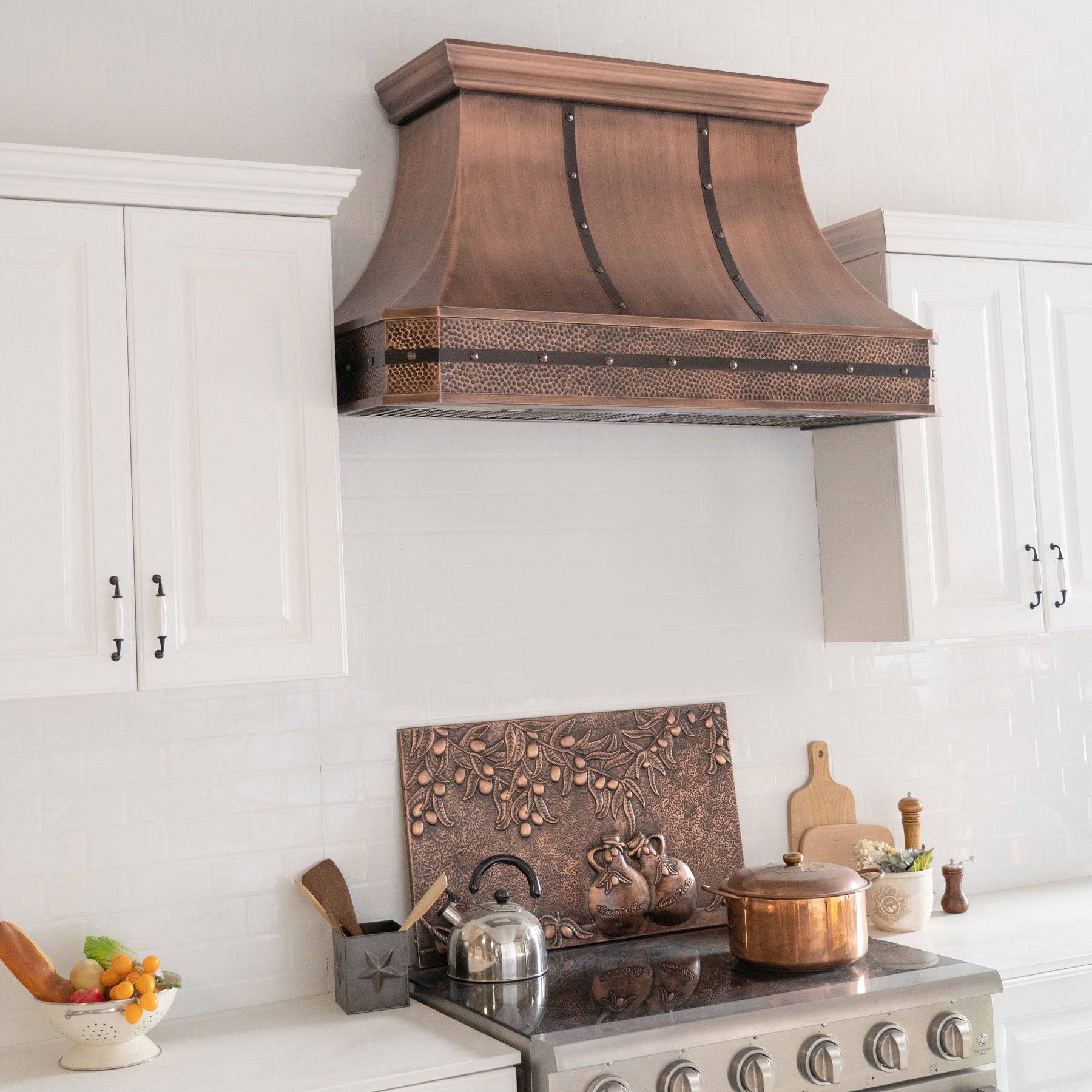 Fobest Handmade Farmhouse Antique Copper Range Hood FCP-7 - Fobest Appliance