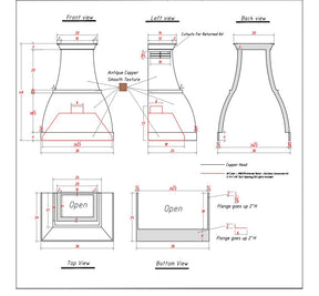 Fobest custom copper range hood FCP-86 - Deposit payment for Fred - Fobest Appliance