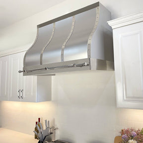 Fobest Barrel Custom Brushed Stainless Steel Range Hood with Mirror Trims FSS-31 - Stainless Steel Range Hood-Fobest Appliance