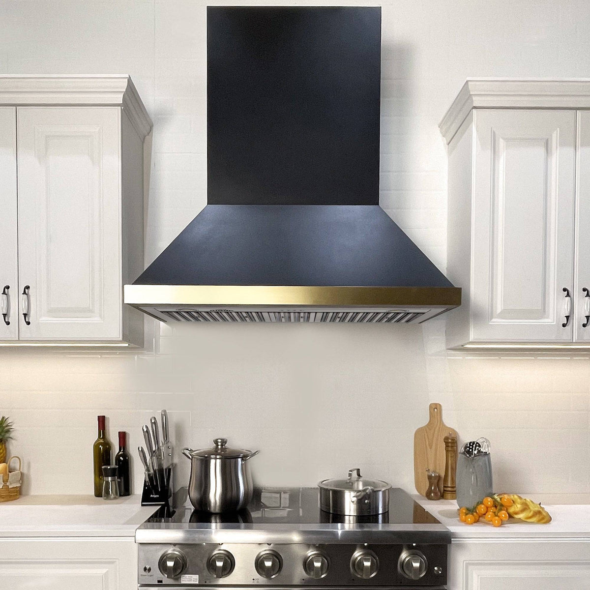 Fobest Chimney Design Black Stainless Steel Range Hood FSS-82 - Stainless Steel Range Hood-Fobest Appliance