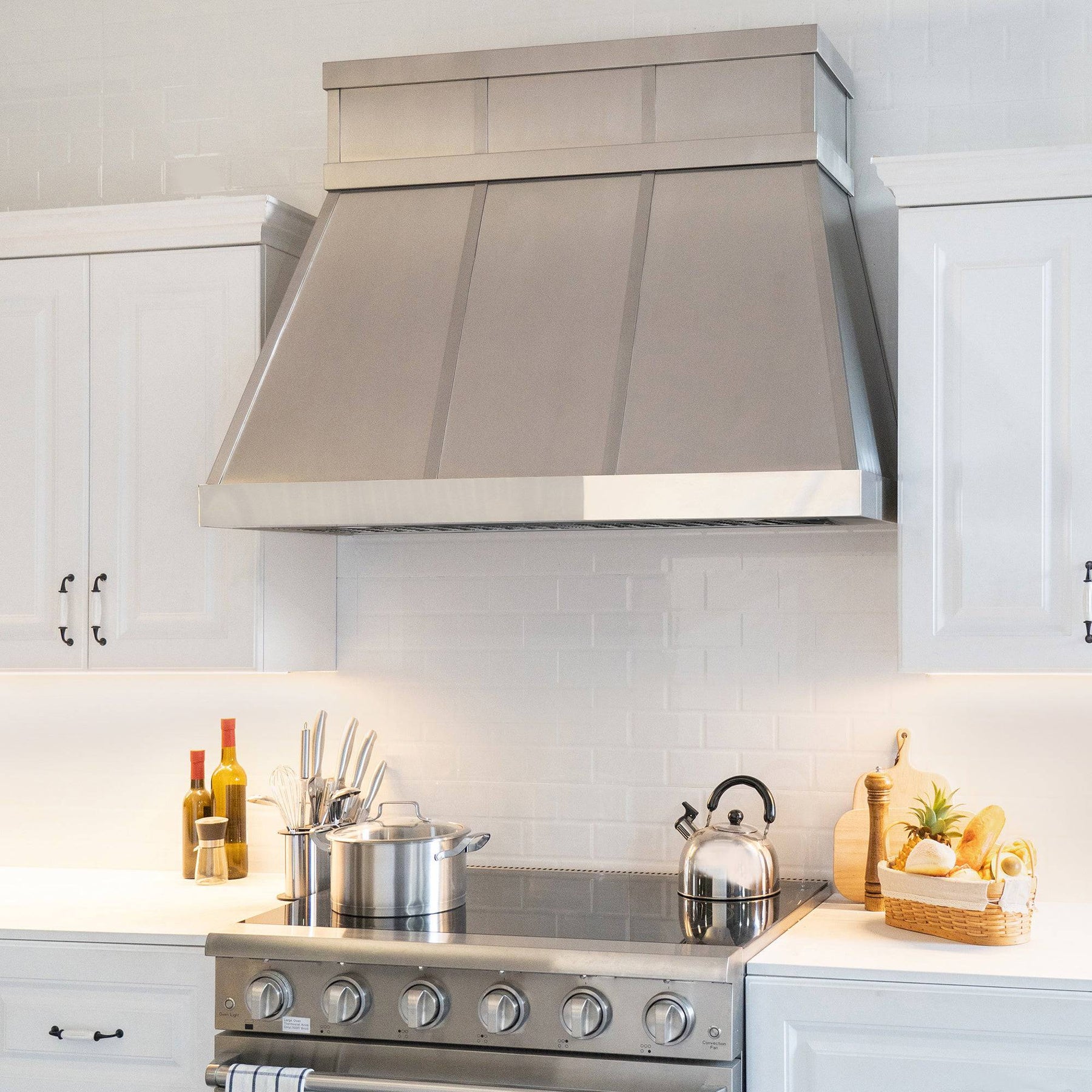 Fobest Chimney Design Custom Brushed Stainless Steel Range Hood FSS-18 - Stainless Steel Range Hood-Fobest Appliance