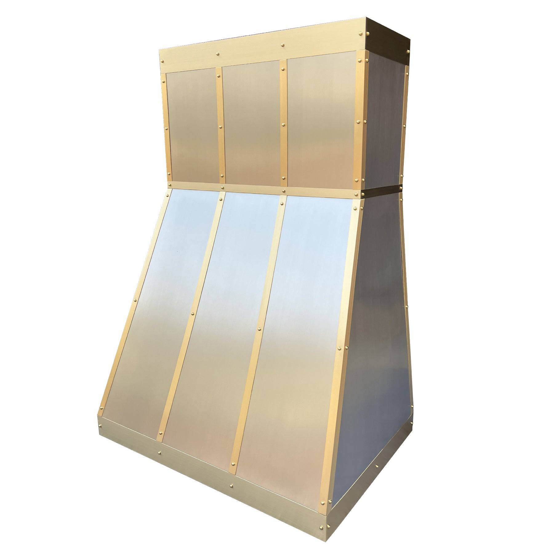 Fobest Chimney Design Custom Stainless Steel Range Hood with Brass Trim FSS-110 - Stainless Steel Range Hood-Fobest Appliance