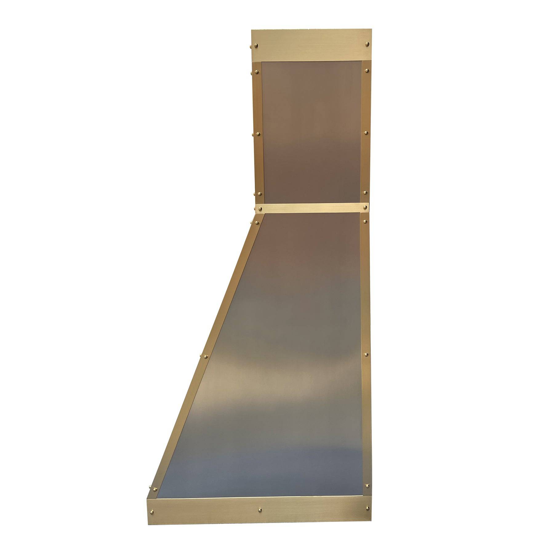 Fobest Chimney Design Custom Stainless Steel Range Hood with Brass Trim FSS-110 - Stainless Steel Range Hood-Fobest Appliance