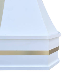 Fobest Classic Custom White Range Hood with Brass Straps FSS-100 - Stainless Steel Range Hood-Fobest Appliance