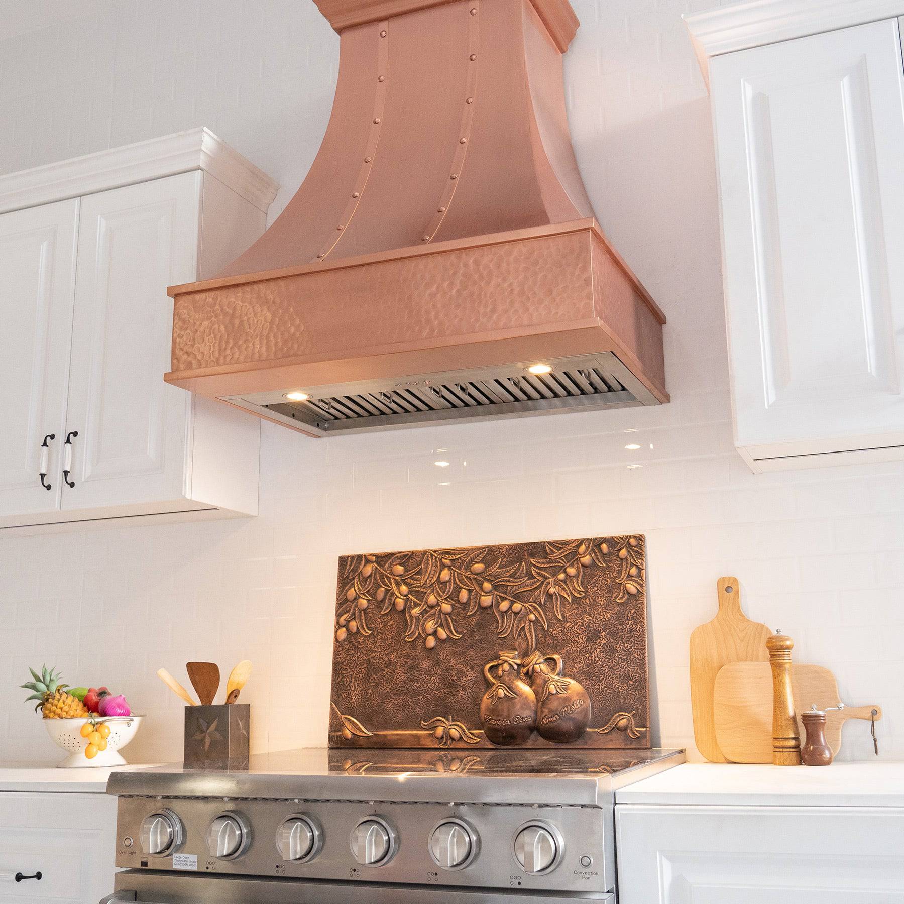 Fobest Classic Design Handmade Custom Natural Copper Range Hood FCP-107 - Copper Range Hood-Fobest Appliance