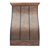 Fobest Classic Hammered Antique Copper Range Hood with Vintage Apron FCP-78 - Copper Range Hood-Fobest Appliance