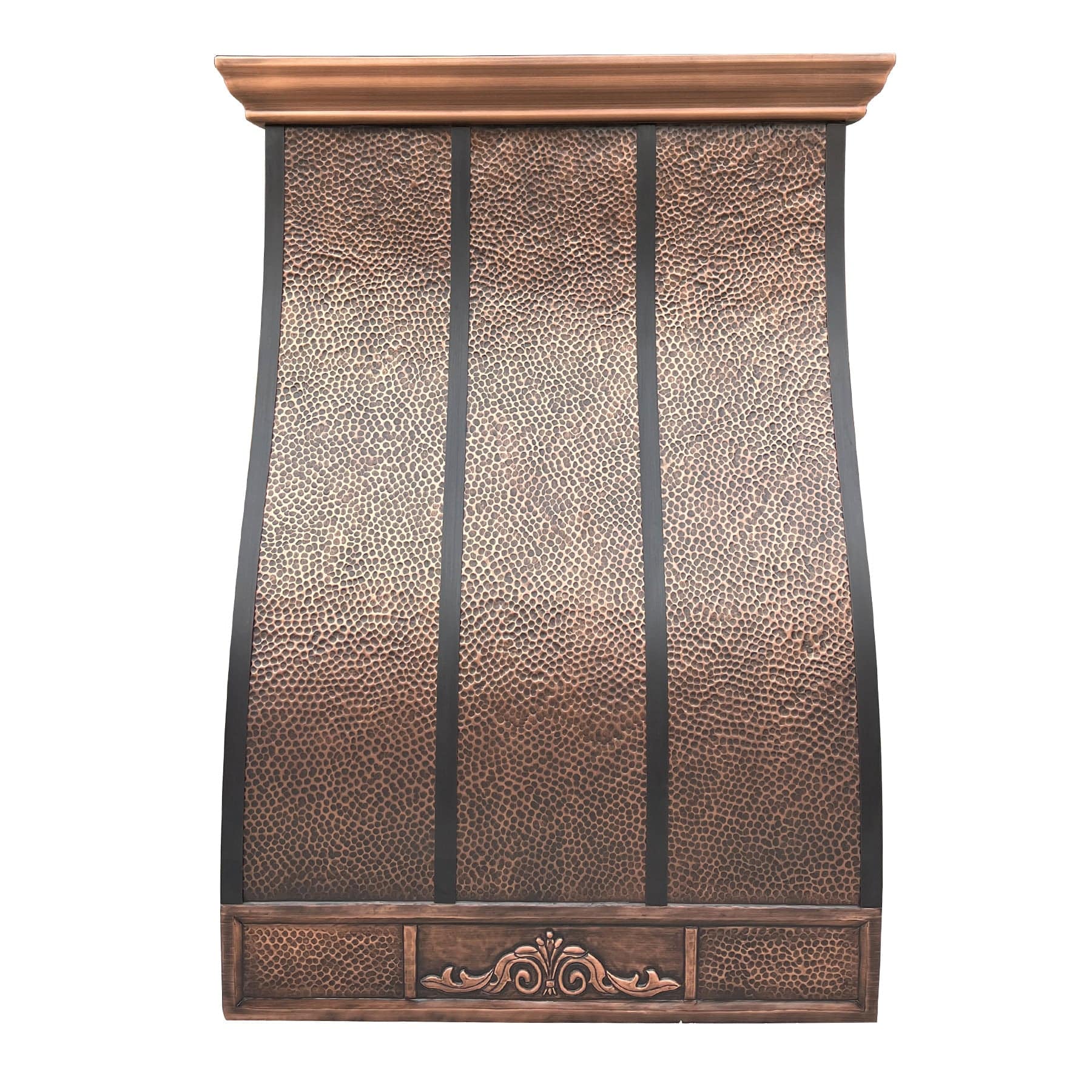 Fobest Classic Hammered Antique Copper Range Hood with Vintage Apron FCP-78 - Copper Range Hood-Fobest Appliance