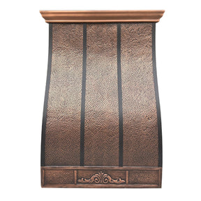 Fobest Classic Hammered Antique Copper Range Hood with Vintage Apron FCP-78 - Copper Range Hood-Fobest Appliance