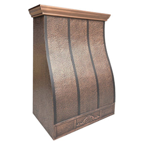 Fobest Classic Hammered Antique Copper Range Hood with Vintage Apron FCP-78 - Copper Range Hood-Fobest Appliance