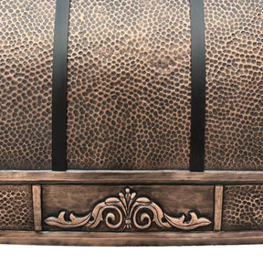 Fobest Classic Hammered Antique Copper Range Hood with Vintage Apron FCP-78 - Copper Range Hood-Fobest Appliance