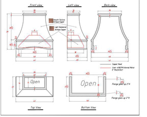 Fobest Copper Range Hood-Custom Link For Karen-FCP-70 - -Fobest Appliance