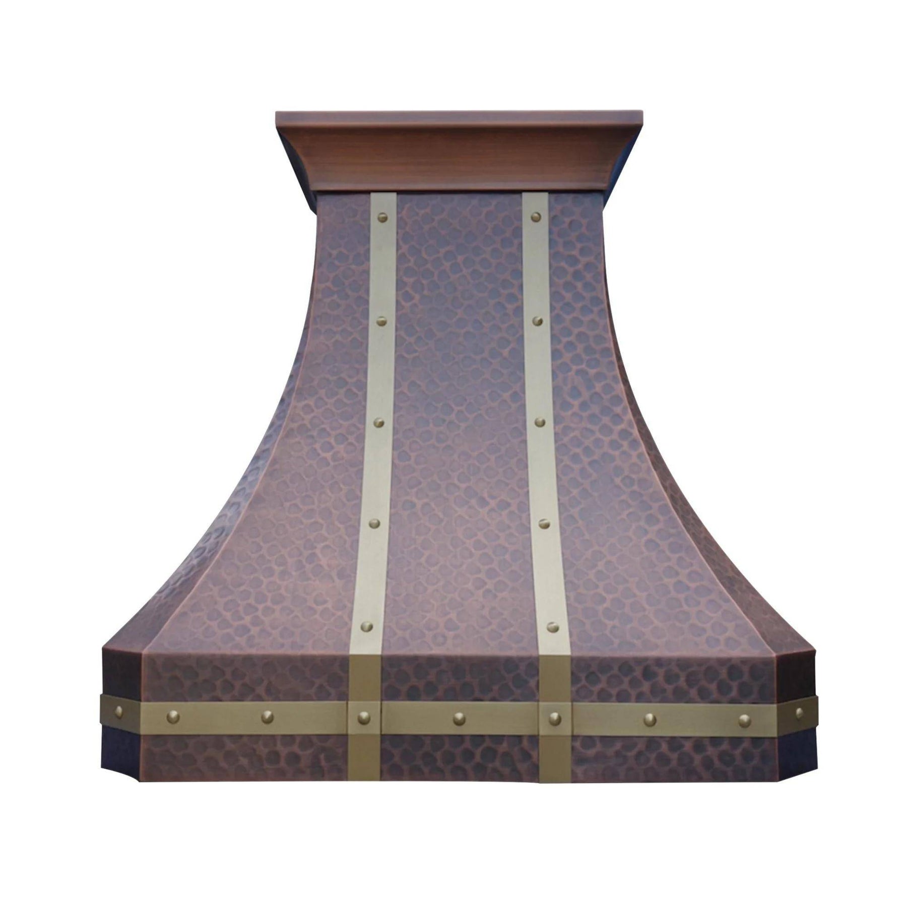 Fobest Custom Antique Copper Range Hood with Metal Bands FCP-24 - Copper Range Hood-Fobest Appliance