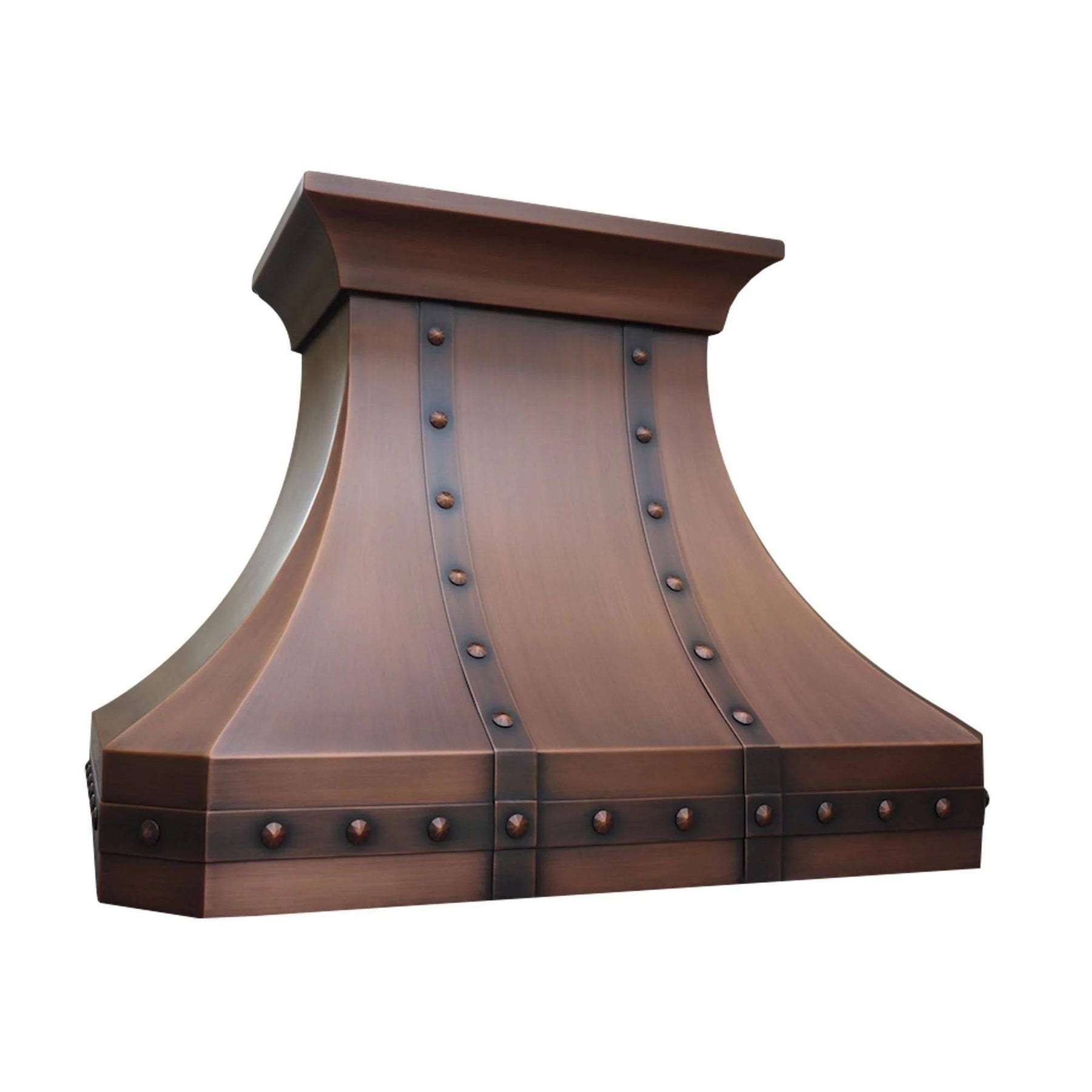 Fobest Custom Antique Copper Range Hood with Metal Bands FCP-24 - Copper Range Hood-Fobest Appliance