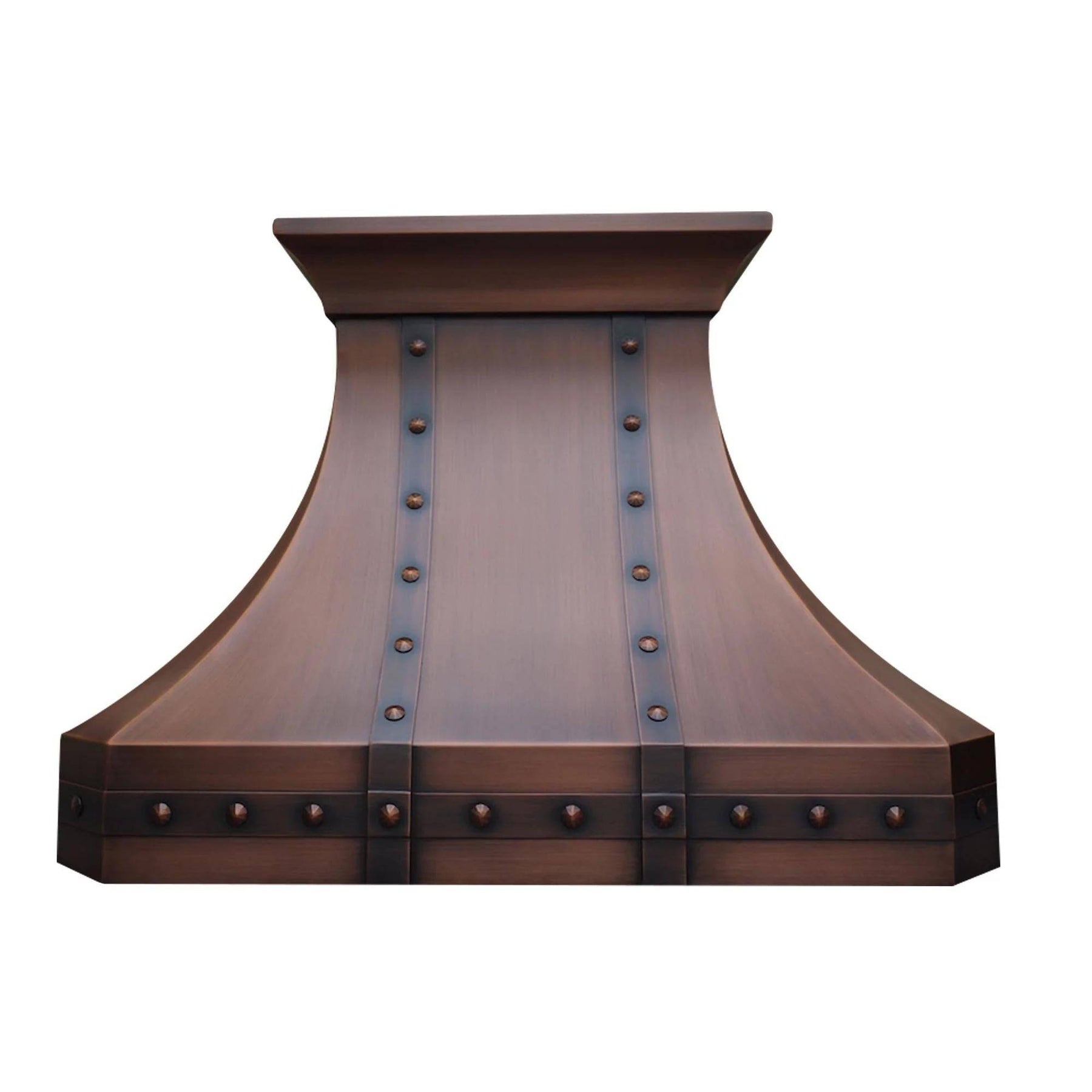 Fobest Custom Antique Copper Range Hood with Metal Bands FCP-24 - Copper Range Hood-Fobest Appliance