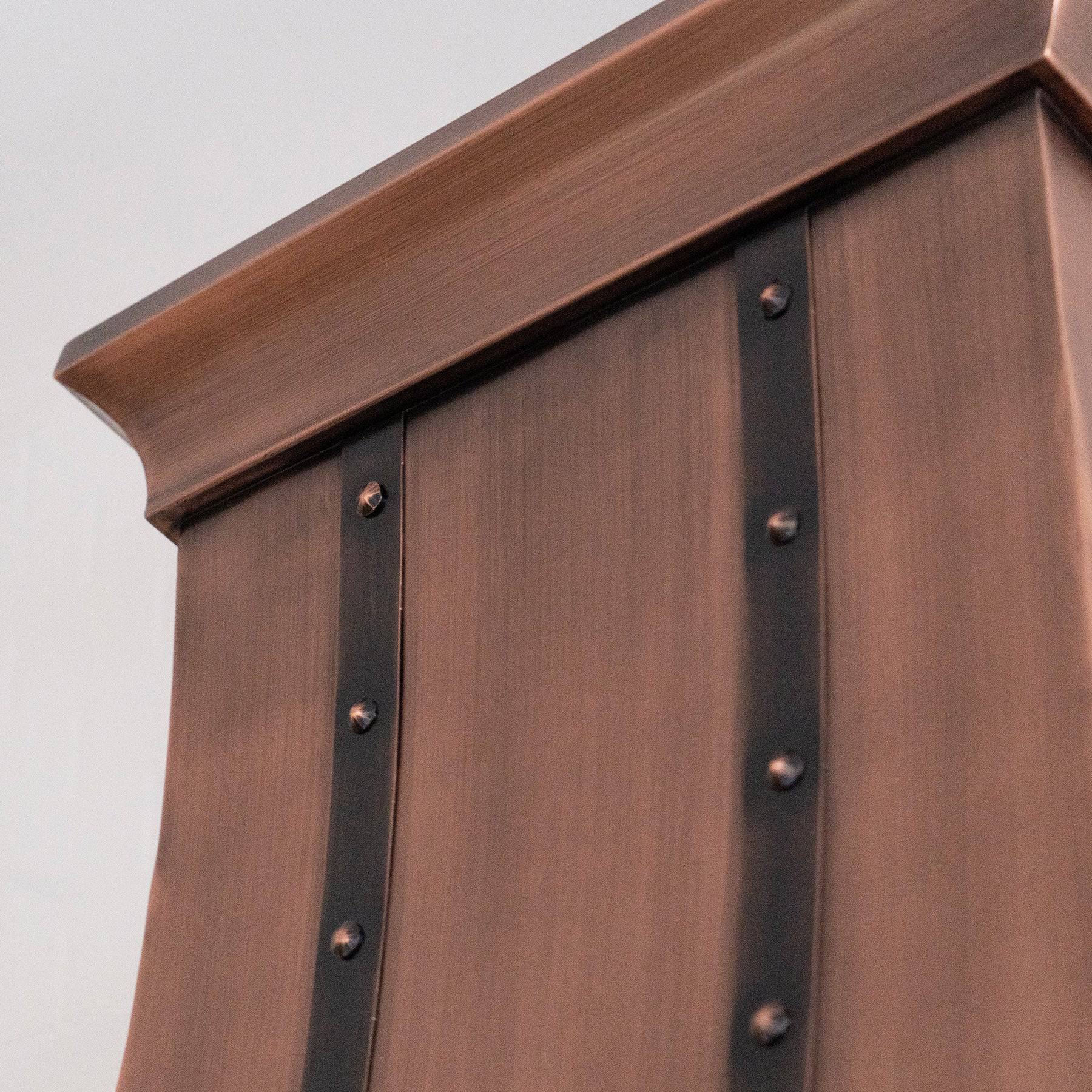 Fobest Custom Antique Copper Range Hood with Metal Bands FCP-24 - Copper Range Hood-Fobest Appliance