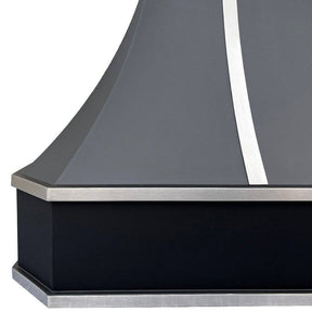 Fobest Custom Black Stainless Steel Range Hood with Metal Straps FSS-5 - Stainless Steel Range Hood-Fobest Appliance