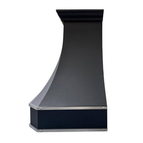 Fobest Custom Black Stainless Steel Range Hood with Metal Straps FSS-5 - Stainless Steel Range Hood-Fobest Appliance