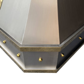 Fobest Custom Brushed Stainless Steel Range Hood With Brass Straps FSS-8 - Stainless Steel Range Hood-Fobest Appliance