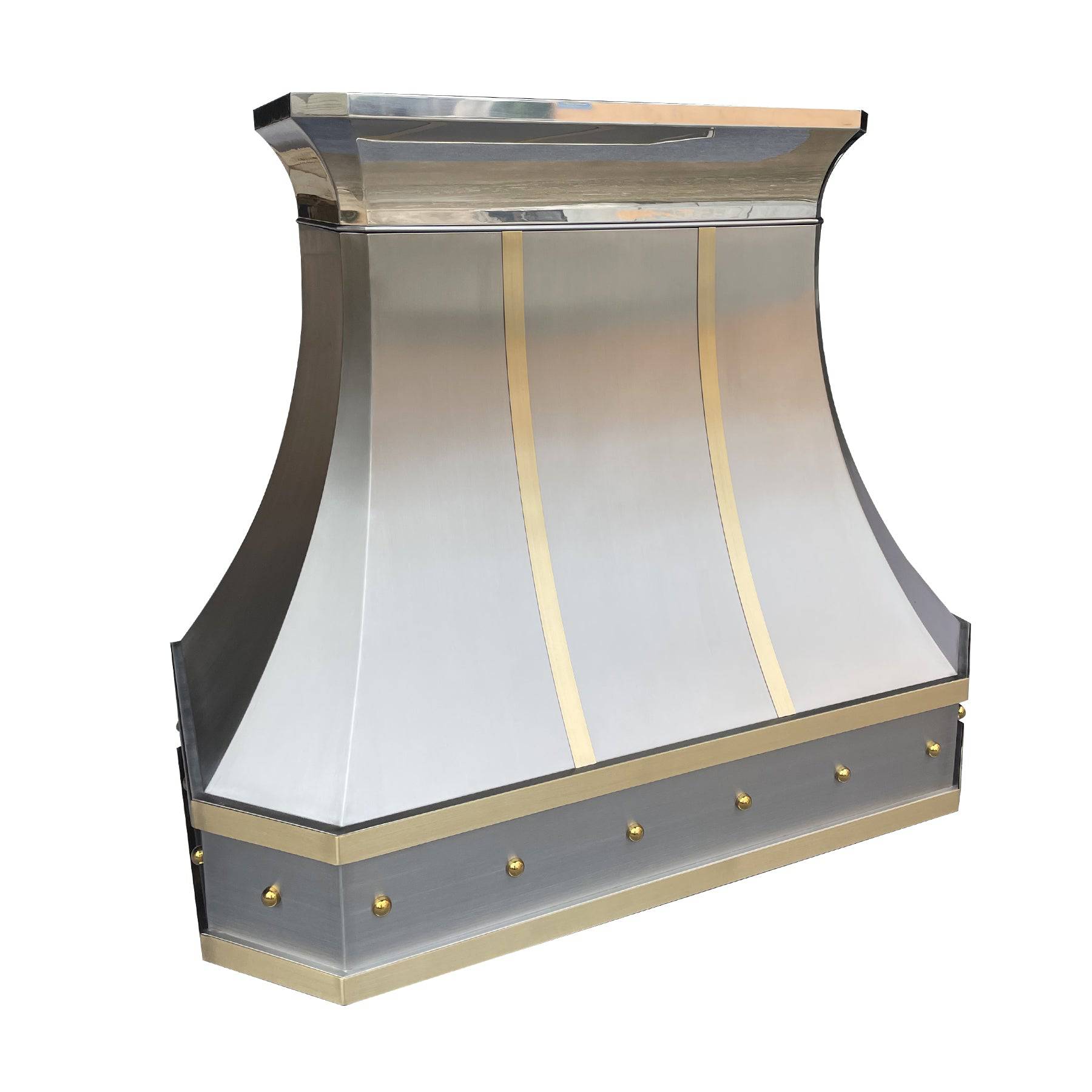 Fobest Curved Stainless Steel Range Hood with Sloped  Brass Straps