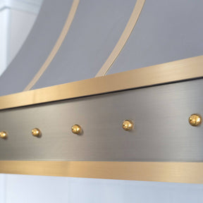 Fobest Custom Stainless Steel Range Hood with Luxury Round Rivets on Apron