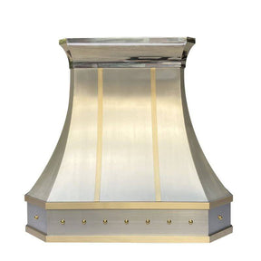 Fobest Custom Brushed Stainless Steel Range Hood with Polished Crown FSS-138 - Stainless Steel Range Hood-Fobest Appliance