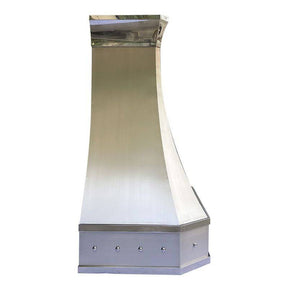 Fobest Custom Brushed Stainless Steel Range Hood with Polished Crown FSS-138 - Stainless Steel Range Hood-Fobest Appliance