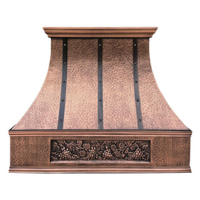 Fobest Custom Classic Hammered Copper Range Hood with Dark Straps FCP-5 - Copper Range Hood-Fobest Appliance