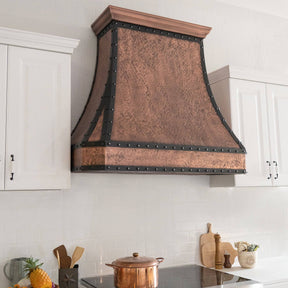 Fobest Custom Hammer Copper Kitchen Hood with Metal Frame FCP-63 - Copper Range Hood-Fobest Appliance