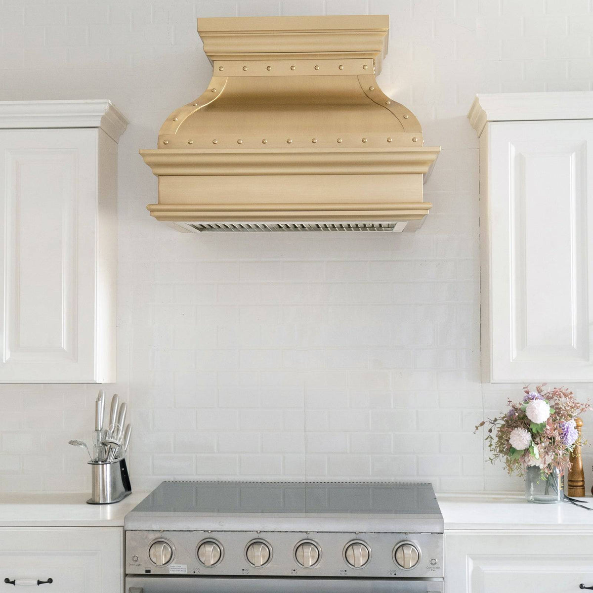 Fobest Custom Handcrafted Brushed Brass Range Hood FSS-123 - Stainless Steel Range Hood-Fobest Appliance