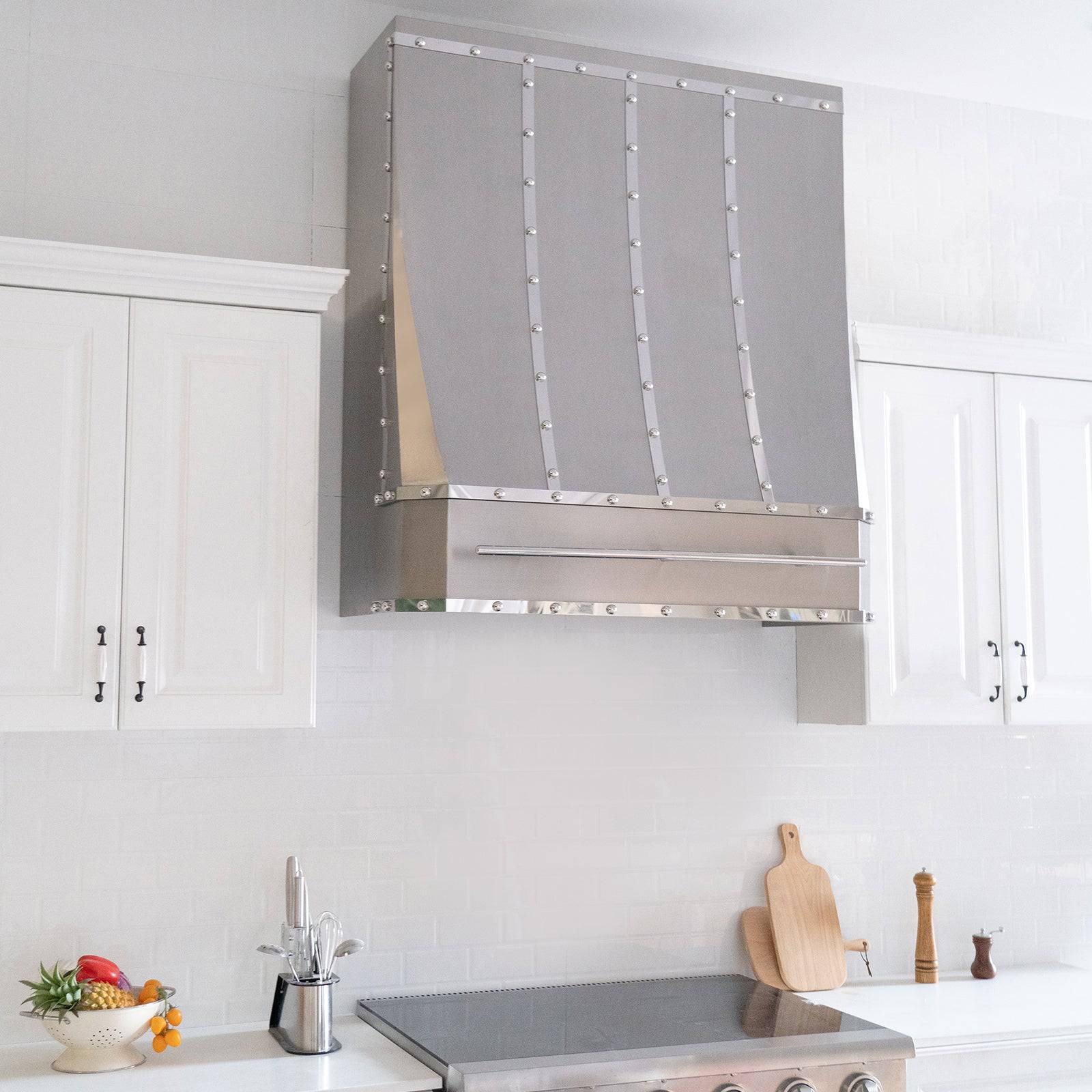 Fobest Custom Handcrafted Brushed Stainless Steel Range Hood with Curved Design FSS-137 - Stainless Steel Range Hood-Fobest Appliance