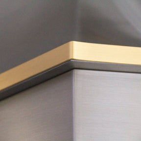 Fobest Custom Handcrafted Brushed Stainless Steel Range Hood with Horizontal Brass Strap FSS-44 - Stainless Steel Range Hood-Fobest Appliance