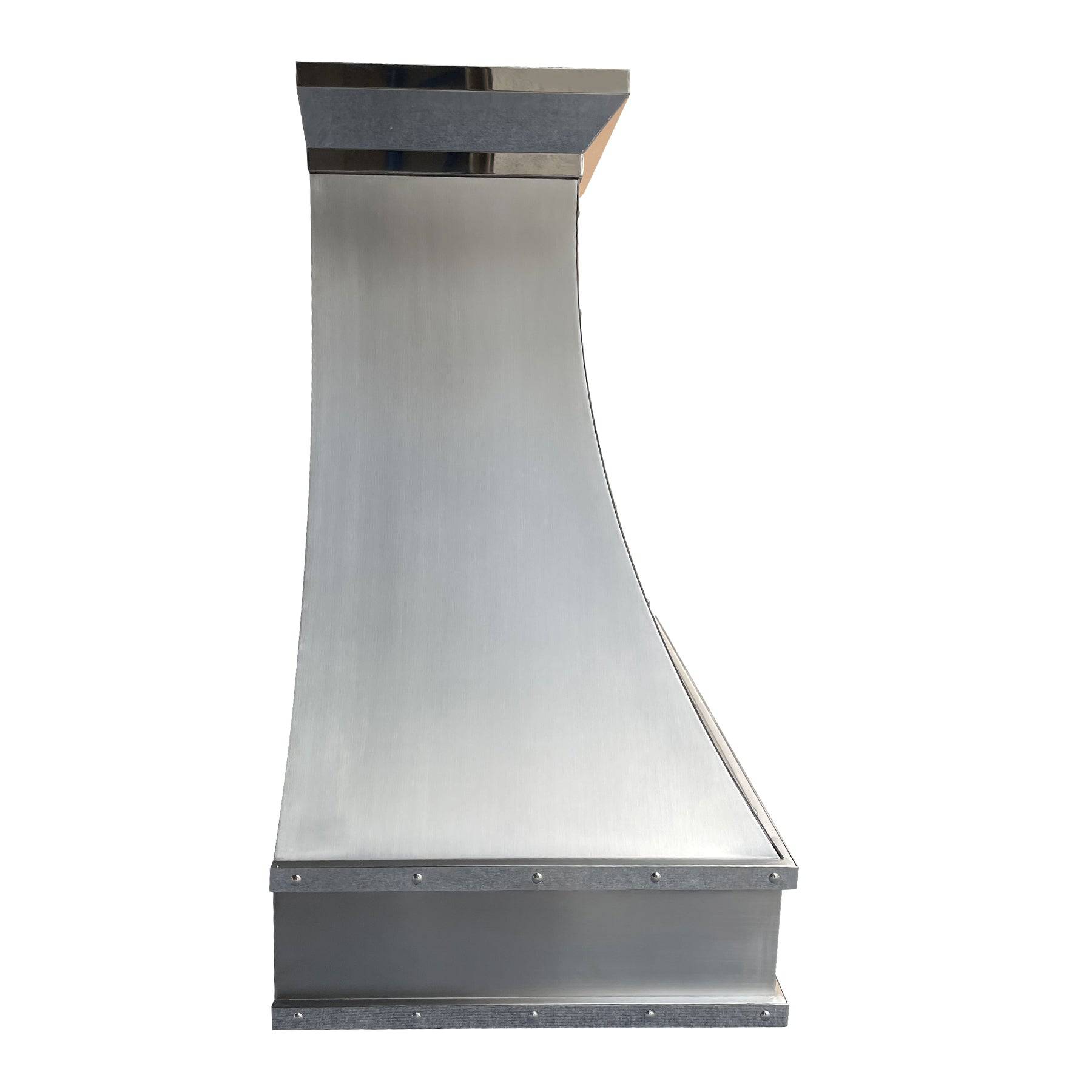 Fobest Custom Handcrafted Brushed Stainless Steel Vent Hood with Polished trims FSS-121 - Stainless Steel Range Hood-Fobest Appliance