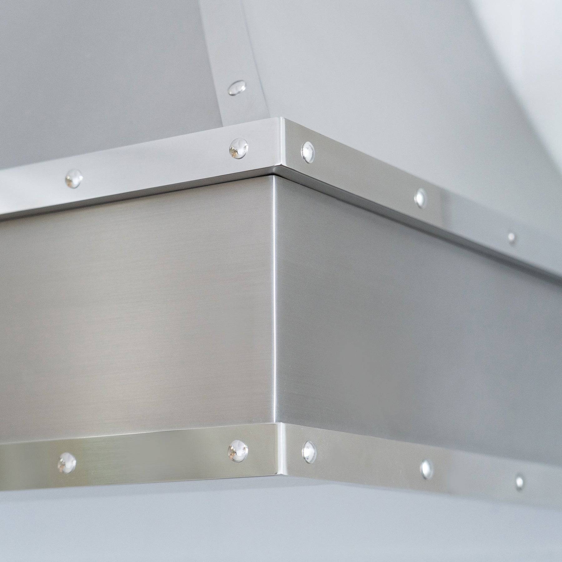 Fobest Custom Handcrafted Brushed Stainless Steel Vent Hood with Polished trims FSS-121 - Stainless Steel Range Hood-Fobest Appliance