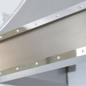 Fobest Custom Handcrafted Brushed Stainless Steel Vent Hood with Polished trims FSS-121 - Stainless Steel Range Hood-Fobest Appliance