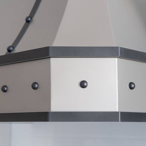 Fobest Custom Handcrafted Matte Stainless Steel Range Hood with Black Straps FSS-112 - Stainless Steel Range Hood-Fobest Appliance