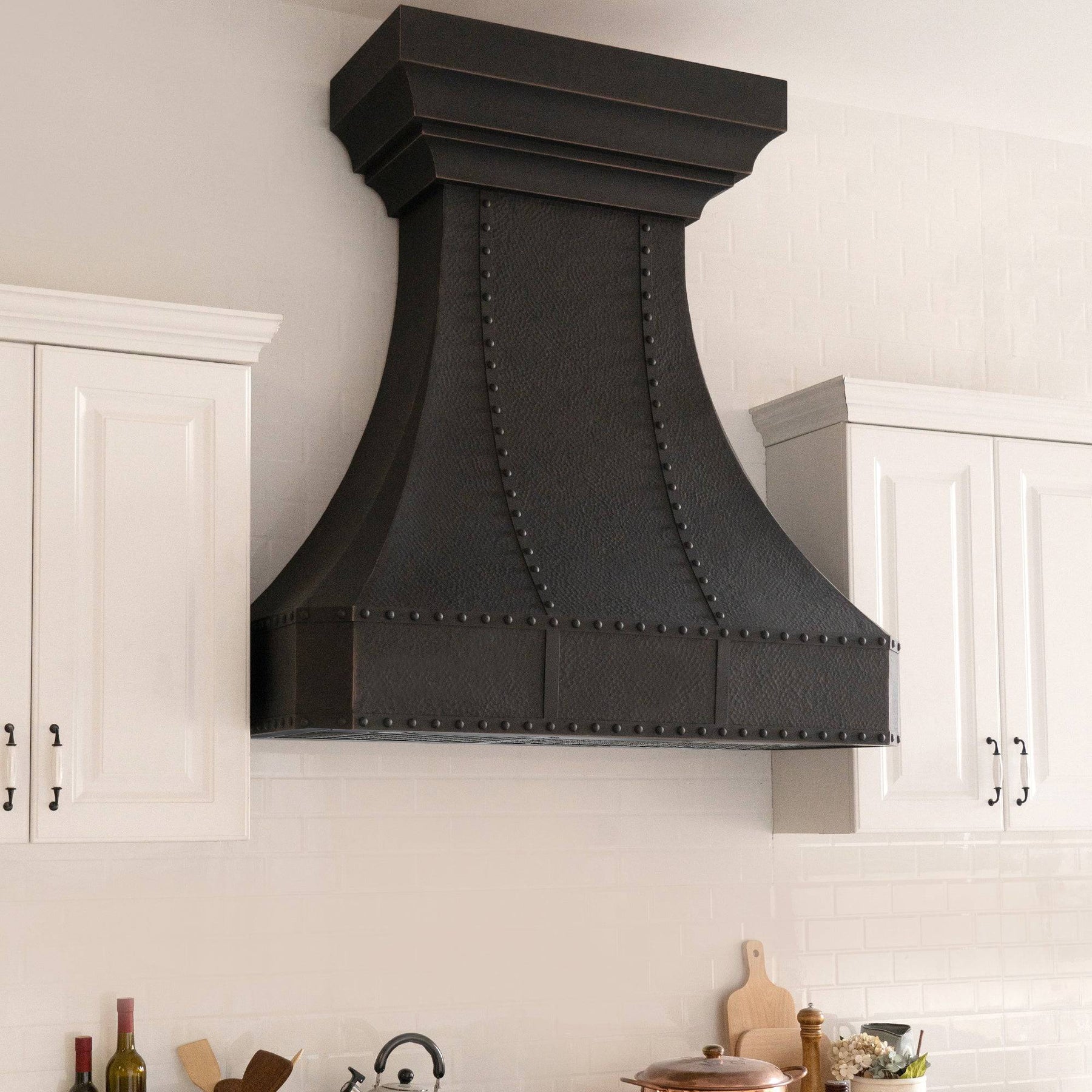 Fobest Custom Vintage Design Oil Rubbed Bronze Copper Range Hood with Retro Crown FCP-71 - Copper Range Hood-Fobest Appliance