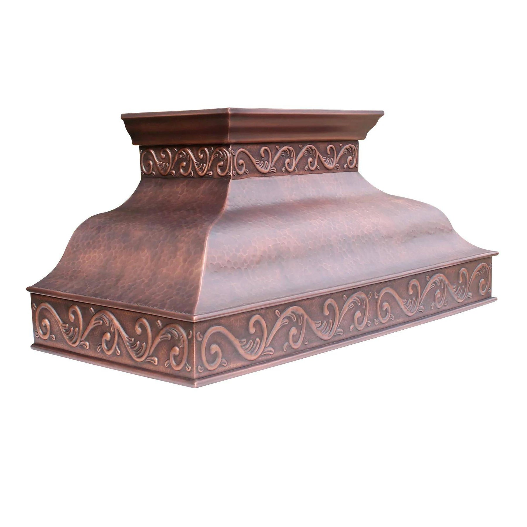 Fobest Farmhouse Antique Copper Kitchen Hood with Scrolls Apron Motifs FCP-13 - Copper Range Hood-Fobest Appliance