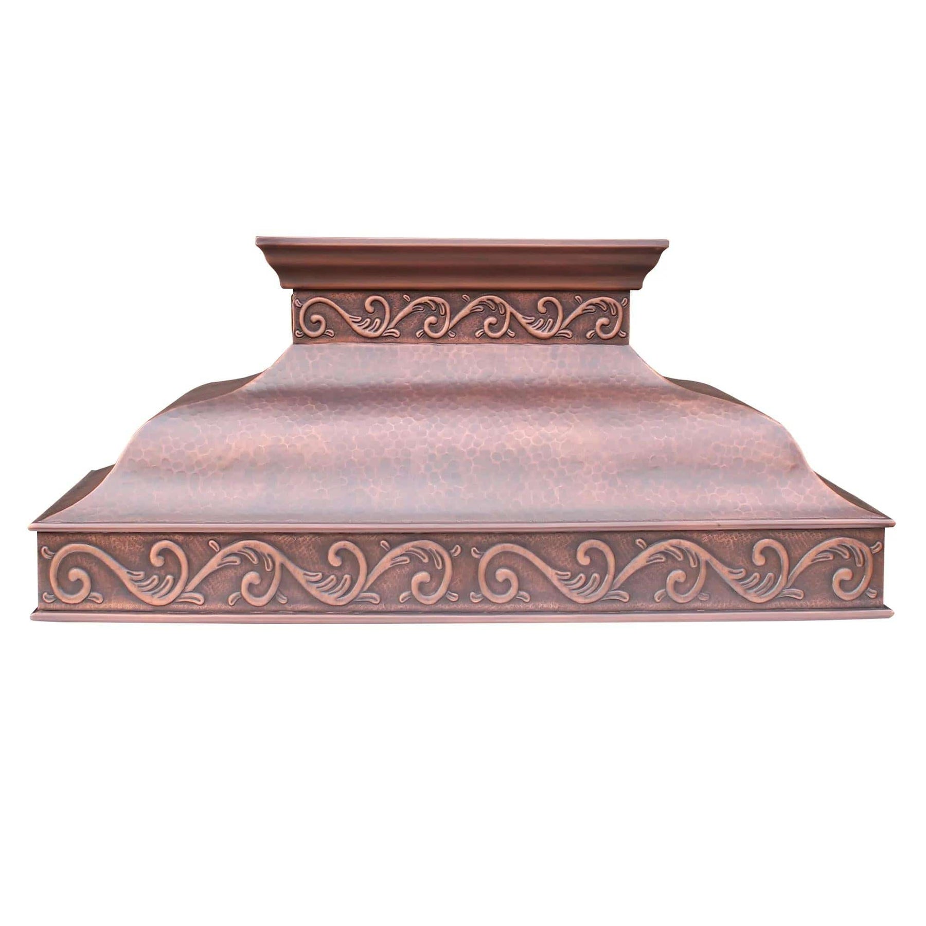 Fobest Farmhouse Antique Copper Kitchen Hood with Scrolls Apron Motifs FCP-13 - Copper Range Hood-Fobest Appliance