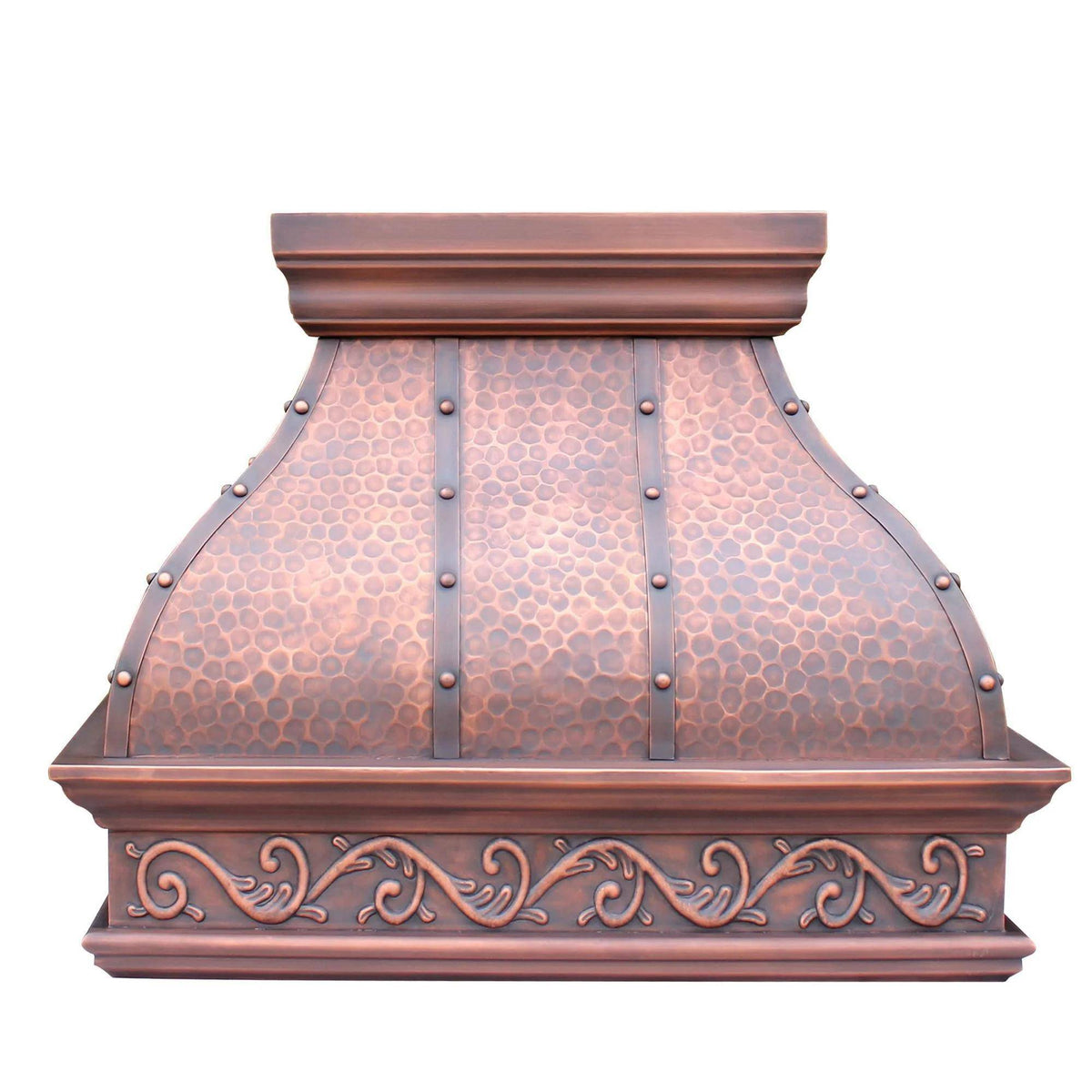 Fobest Farmhouse Hammered Custom Copper Range Hood FCP-47 - Copper Range Hood-Fobest Appliance